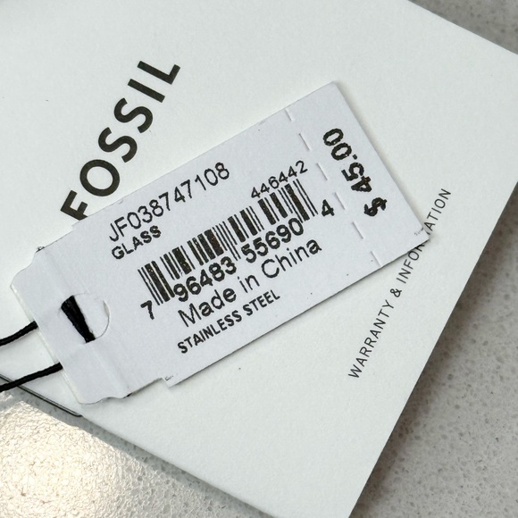 Fossil Sadie Shine Bright Gold-Tone Stainless Steel Band Ring size 8 - Picture 6 of 6